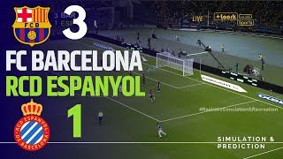 BARCELONA 31 ESPANYOL • Highlights • La Liga 2425  SimulationRecreation [upl. by Zurkow388]