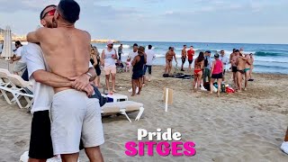 Sitges ❤️ You Beach Party after Pride Parade 2024 Barcelona  Orgullo Gay Spain [upl. by Forta481]