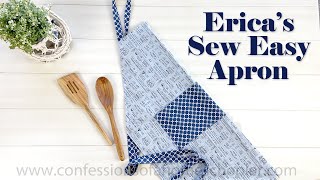 Ericas Sew Easy Adjustable Apron  TUTORIAL [upl. by Yatnohs]