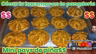 Mini pay de piña como lo hacemos en la panadería para negocio sin molde súper fácil gana dinero 🤑 [upl. by Oibaf]