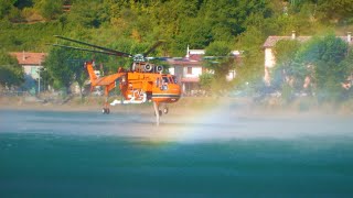 Sikorsky S64 Erickson Air Crane quotIsabellequot firefighting operations in south italyold video [upl. by Ayokal383]