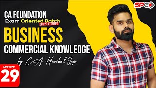 CA FOUNDATION EXAM ORIENTED BATCH  BUSINESS COMMERCIAL KNOWLEDGE  LECTURE 29  BY CA HARSHAD JAJU [upl. by Etnud]