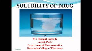 Solubility of Drug [upl. by Nilra]