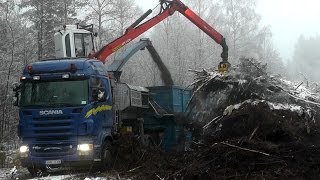 Scania R500 8x4 With Bruks Wood Chipper [upl. by Eillom]