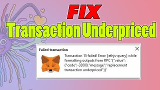 Fix “replacement transaction underpriced” on Opensea amp Metamask [upl. by Aneehsirk]