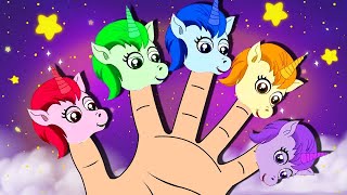 Learn Colors  Unicorn Finger Family ☁🦄  NurseryRhymes And Kids Songs [upl. by Afaw]