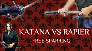 Katana VS Rapier  Steel sword sparring experiment Skallagrim letsasksekisensei scholagladiatoria [upl. by Ennaeilsel]