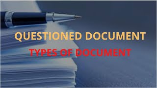 TYPES OF DOCUMENTS  TYPES OF QUESTIONED DOCUMENT  UGC NET JRF [upl. by Benedict]