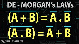 De Morgans Laws  Theorems  Boolean Algebra amp Logic Gates [upl. by Eerrehs502]