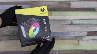 Coolmoon AOSOR AS600 ARGB Black CPU Cooler Unboxing and Installing [upl. by Aicil]