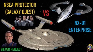 Viewer Request  NX01 VS NSEA Protector Galaxy Quest Both Ways  Star Trek Starship Battles [upl. by Pooh390]