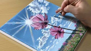 Spring Landscape Painting  Acrylic Painting for Beginners [upl. by Bail]