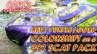 Red PurpleGold color shift from Amazon 13 on a 392 Scat Pack painted at home [upl. by Manup19]