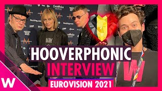 Hooverphonic quotThe Wrong Placequot Belgium Interview  Eurovision 2021 first rehearsal [upl. by Philine]