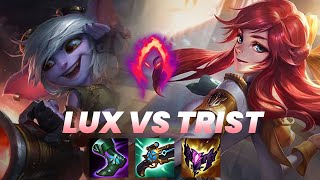 Adcs mid are annoying but we can win Lux vs Trist Full Gameplay Patch 1415 [upl. by Sineray]