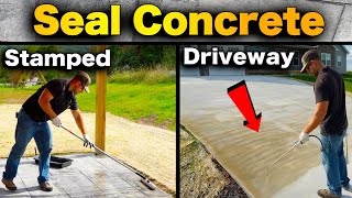 How To Seal Concrete  STAMPED and CONCRETE DRIVEWAY  Foundation Armor AR350 and SX5000 WB [upl. by Irrabaj]