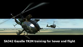 TRAINING video for SA342 Gazelle TRIM during HOVER and FLIGHT [upl. by Chicky]