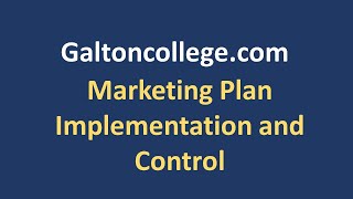 Marketing Plan Implementation and Control [upl. by Berti]