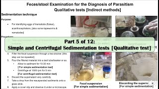 Part 5 Sedimentation test of faces or stool for the diagnosis of parasitism [upl. by Nelyahs]