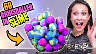 60 BRUISBALLEN MIXEN IN GIGANTISCH SLIJM  Slime Sunday [upl. by Enom254]