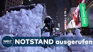 BLIZZARD TRIFFT NEW YORK Schneesturm tobt  Die amerikanische Urangst vor dem Schnee [upl. by Kan]