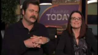 Parks and Recreation  On The Set With Megan Mullally amp Nick Offerman [upl. by Neelsaj]