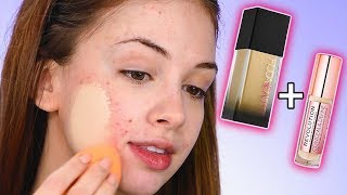 HUDA BEAUTY FAUXFILTER FOUNDATION  MAKEUP REVOLUTION CONCEAL DEFINE CONCEALER Review [upl. by Ndnarb]