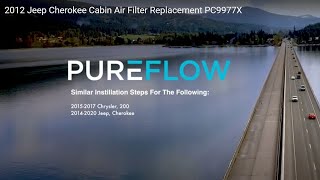 2012 Jeep Cherokee Cabin Air Filter Replacement PC9977X [upl. by Suoivatnom]