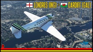 Flight Simulator 2020 Air Atlantique Douglas DC3 de Londres para Cardiff 🏴󠁧󠁢󠁥󠁮󠁧󠁿 🏴󠁧󠁢󠁷󠁬󠁳󠁿 [upl. by Peppie]