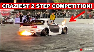 CRAZIEST 2 Step Competition Ever RX7 vs Supra vs Skyline GTR R32 vs R35 vs Mustang vs Corvette [upl. by Acirederf]