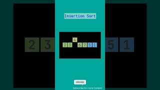 Insertion Sort Animation Video🚀 algorithm insertion sorting DSA Way2Future [upl. by Krilov]