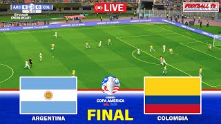 ARGENTINA vs COLOMBIA  Copa America 2024 Final  PES Gameplay Simulation [upl. by Maleki]