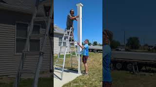 Traditional Pergola Install Step 3B  Cutting Aluminum amp Vinyl Posts pergola heartlandpergolas [upl. by Enomys]