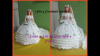 Vestido y Velo De Novia Tejido a Crochet [upl. by Kamin32]