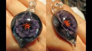 Flower Implosion Pendant Soft Glass Lampwork tutorial by Jeannie Cox [upl. by Dabbs]