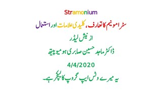 stramonium homeopathic medicine uses Leading Symptoms Personality Introduction in Hindi  Urdu [upl. by Eilliw99]