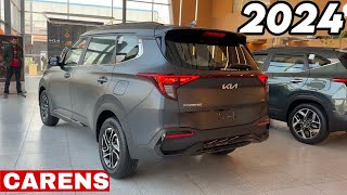 KIA CARENS 2024 X LINE TOP MODEL 🔥 NEW CARENS 2024 MATT BLACK TOP MODEL REVIEW ❤️ [upl. by Oirotciv]