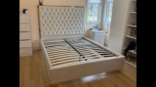 Meridian Furniture Lana Velvet Bed Assembly Instructions aka Spadaro Upholstered Bed Assembly [upl. by Ynaffik742]