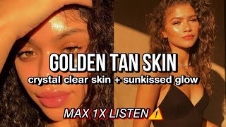 ⚠️MAX 1X LISTEN⚠️Golden Tan Skin SUBLIMINAL  clear skin amp natural sunkissed glow [upl. by Mansur]