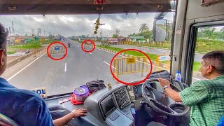 EXTREMELY HIGHSPEED amp SKILLED SCANIA BUS DRIVING At NH 19  VOLVO BUS Driving [upl. by Anirad]