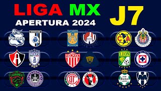 FECHAS HORARIOS Y CANALES PARA LA JORNADA 7 DE LA LIGA MX APERTURA 2024 [upl. by Alarick]