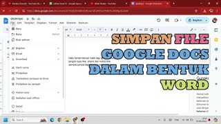 Cara Menyimpan File Google Docs Dalam Bentuk Word [upl. by Aia]