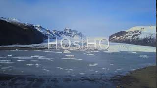 Vatnajökull National Park Skaftafell Glacier and Lake  drone footage [upl. by Aisatnaf977]