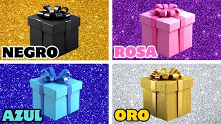 Elige un Regalo de 4 🎁👑💗💙🖤  Adivinanzas de Regalos de 4  Cajas Misteriosas 😍 [upl. by Ahkos]