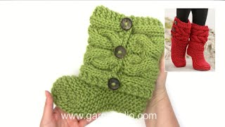 How to knit and assembly the slippers in DROPS 1504 [upl. by Jacobsohn78]