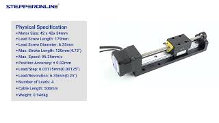 Nema 17 Stepper Lead Screw Linear Actuator 15A Stroke 120mm 025Nm Lead 635mm025quot with Sensor [upl. by Adrea147]