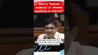 What’s HEARSAY EVIDENCE Biglaang recitation miriam asks prosecution lawyer former student 🙀 [upl. by Egdamlat]