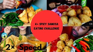 2× Speed Spicy 🔥🥵 Samosa। Samosa Mukbang। Asmr Mukbang। Eating samosa mukbang eatingasmr foodie [upl. by Oelak408]