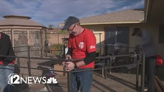 Volunteers help repair West Valley veterans home [upl. by Reyam]