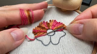 5 Minutes Embroidery Flower For Beginners Embroidery Designs Flowers French knot amp Drizzle Stitch [upl. by Annuhsal]